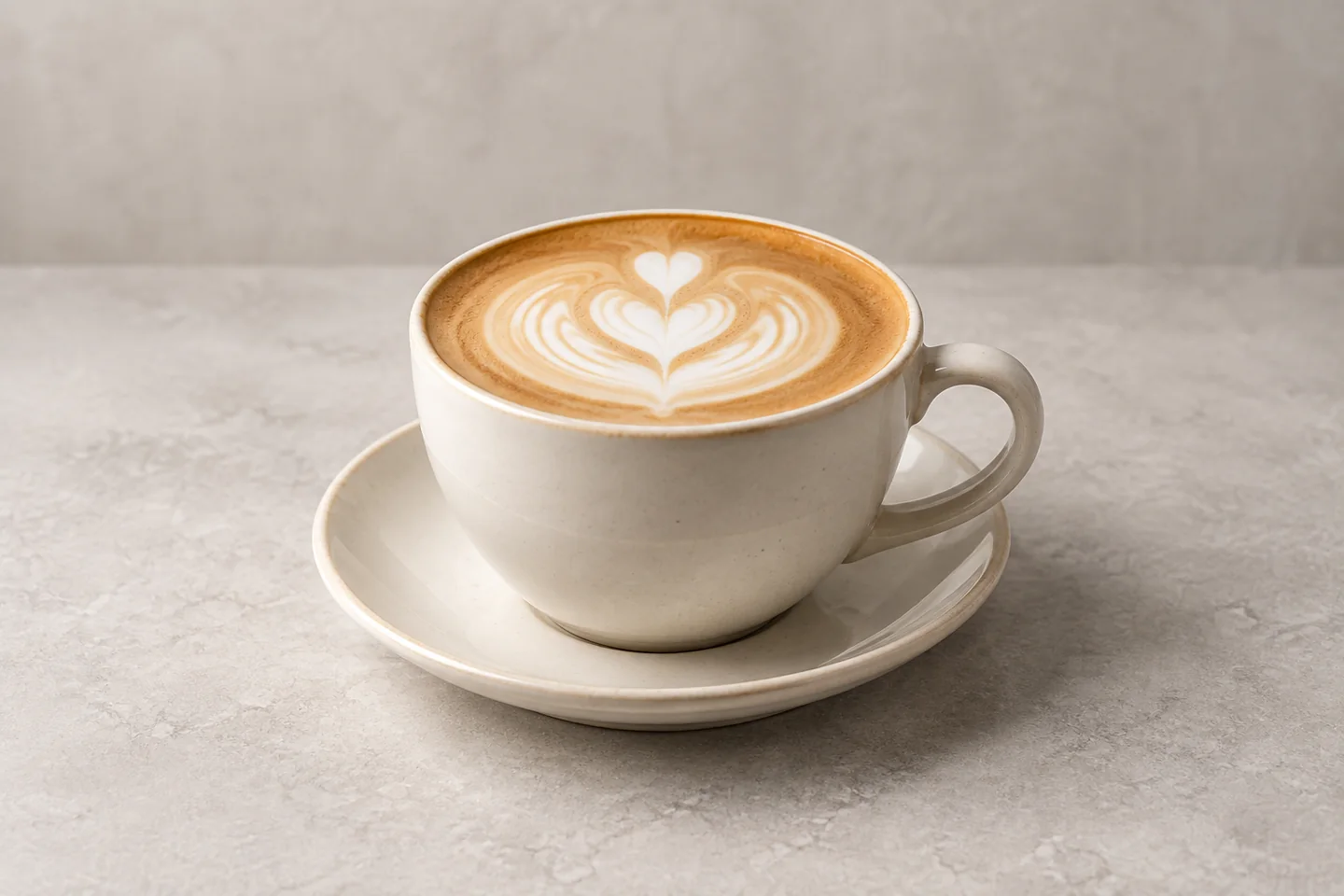 Illustrative artisan latte served at True Baristas