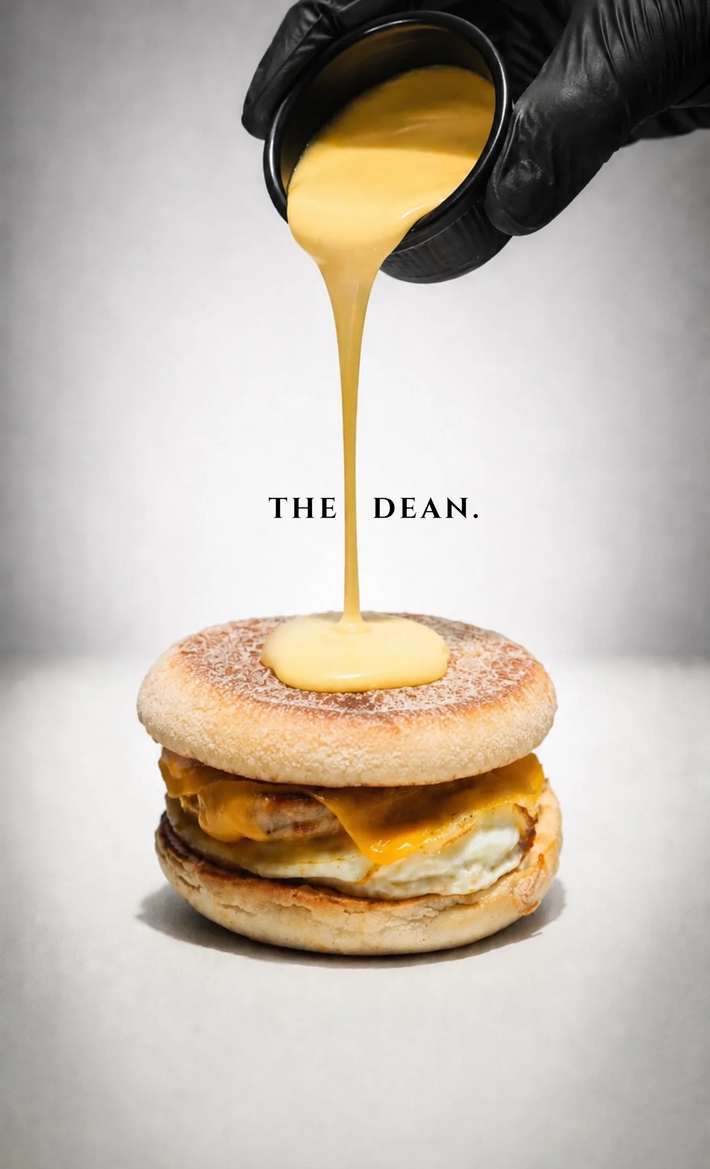 True Baristas The Dean breakfast sandwich with egg, cheddar and hollandaise